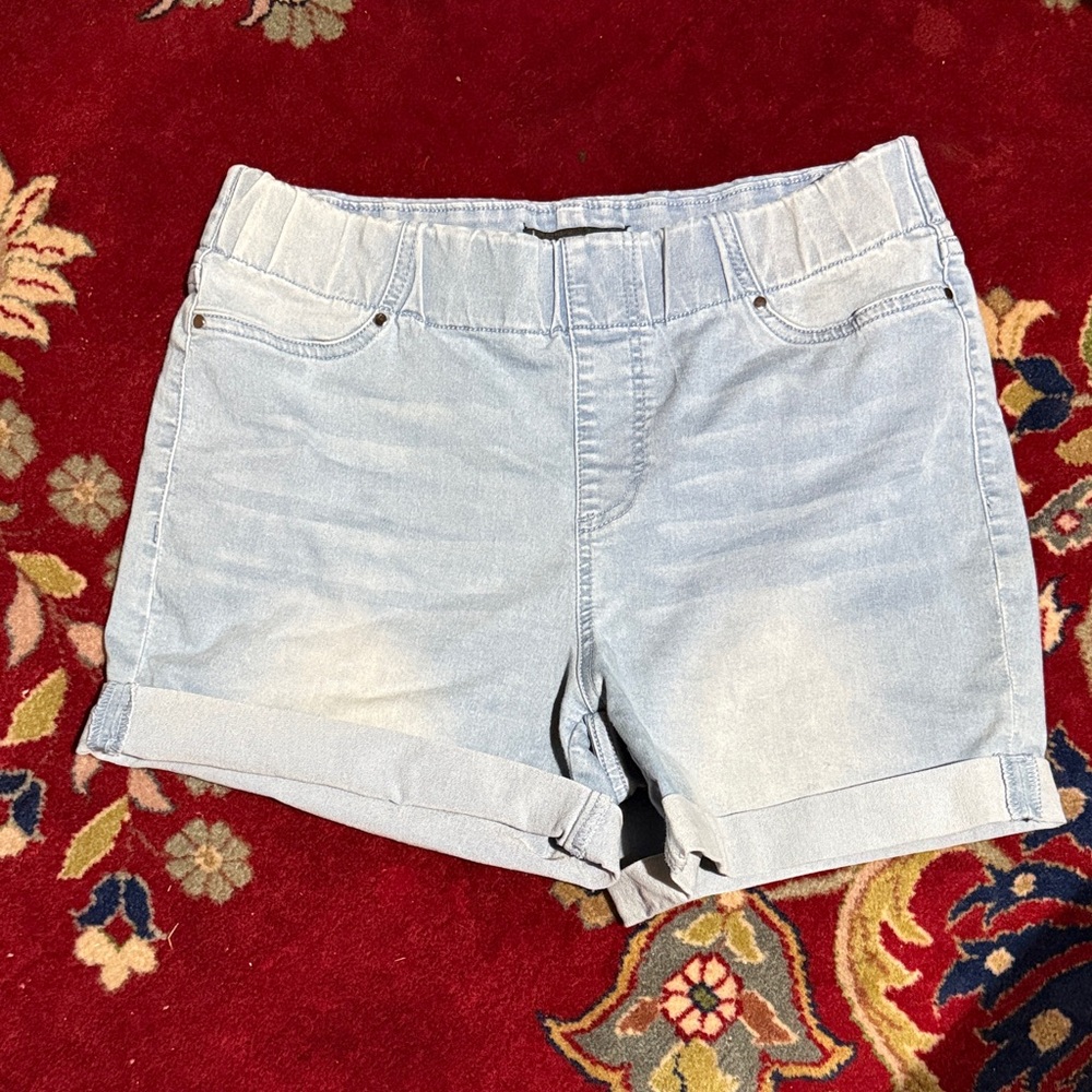 Light Denim Women's Elastic Shorts
